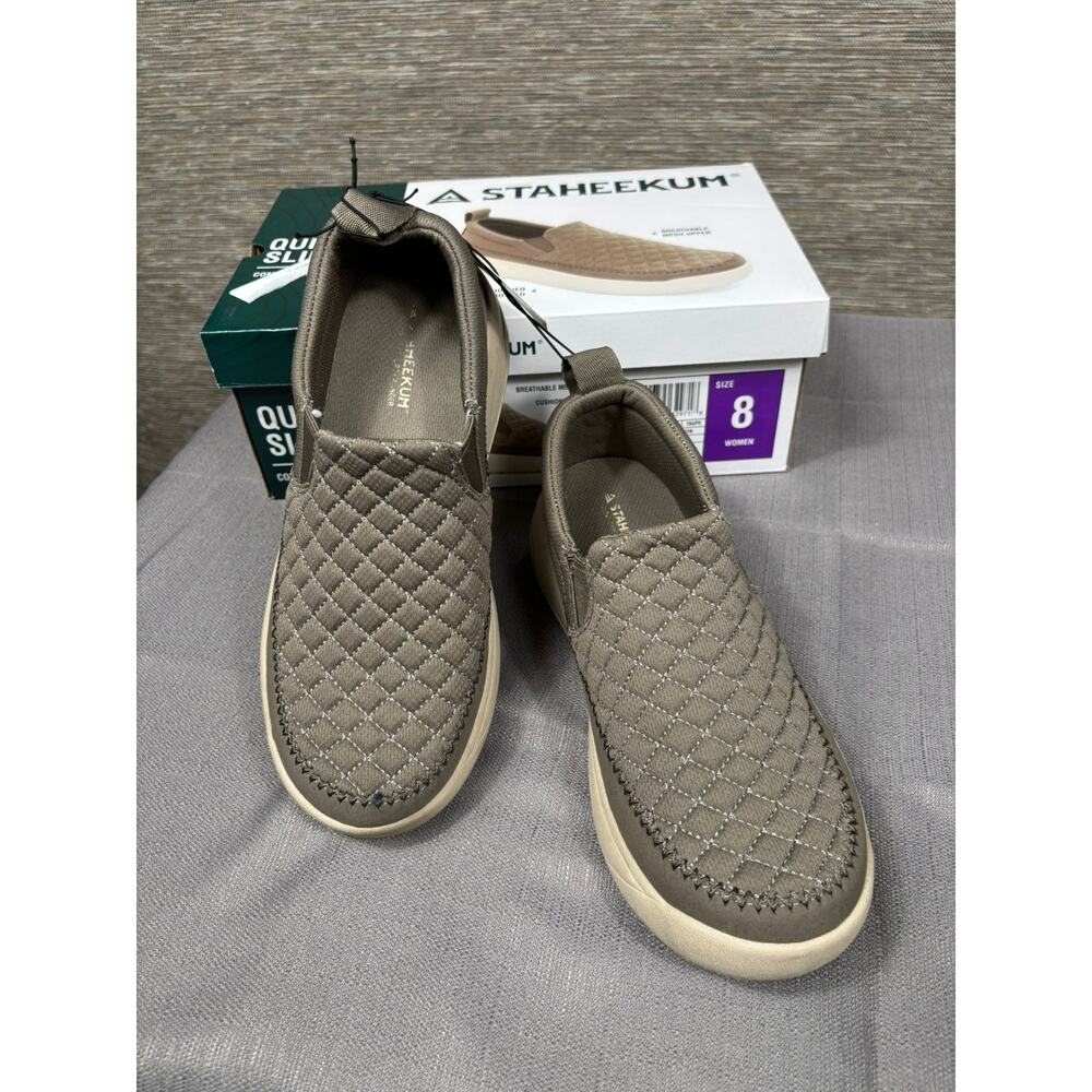 Staheekum Quilted Slip-On Shoes Womens Size 8 Taupe Comfortable Casual 1908433